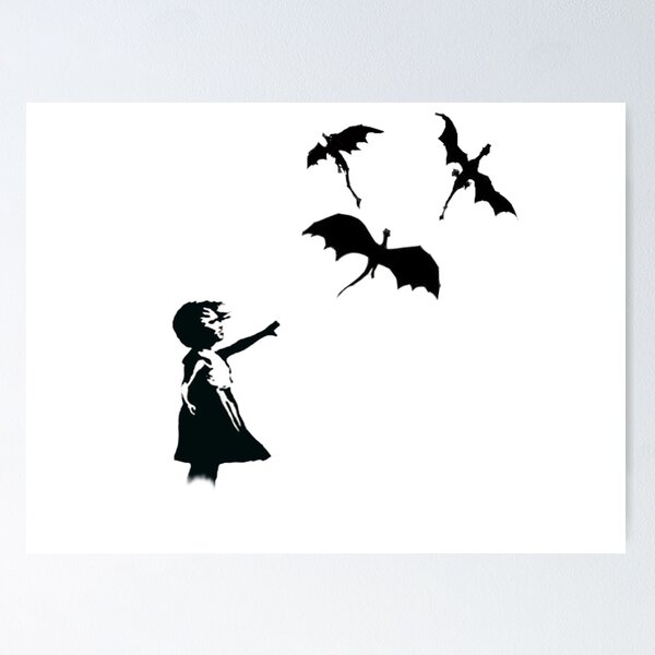 Item preview, Banksy's Girl With a Balloon/Dragon designed and sold by MatPowell.