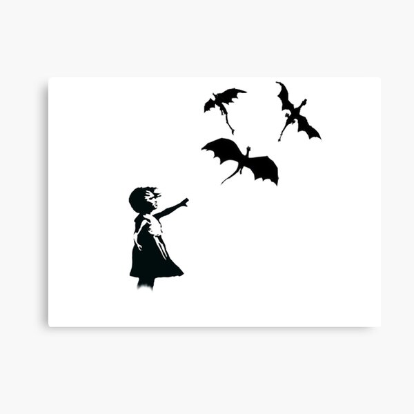 La chica de Banksy con un globo / dragón Lienzo