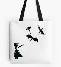 Banksy's Girl With a Balloon/Dragon Tote Bag