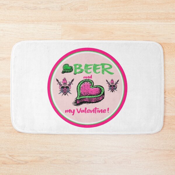 Item preview, I love beer and my Valentine in green, pink and pink designed and sold by vibeno1.