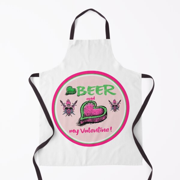 Item preview, I love beer and my Valentine in green, pink and pink designed and sold by vibeno1.