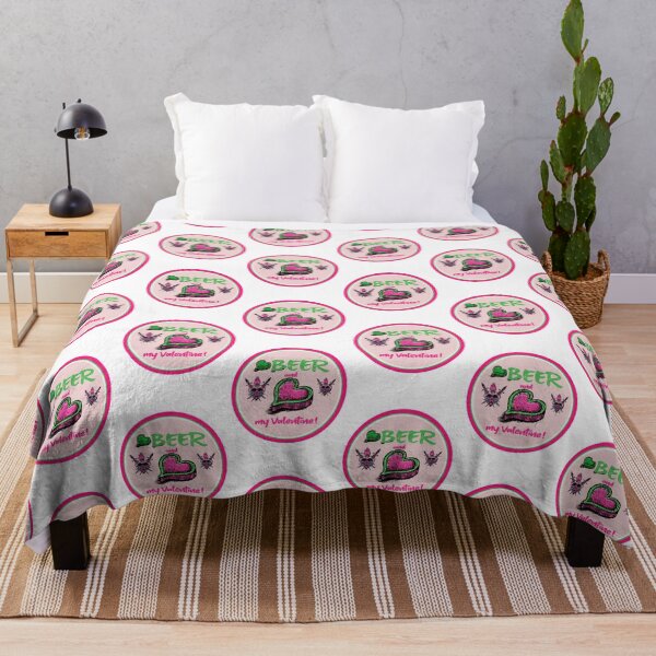 Item preview, I love beer and my Valentine in green, pink and pink designed and sold by vibeno1.