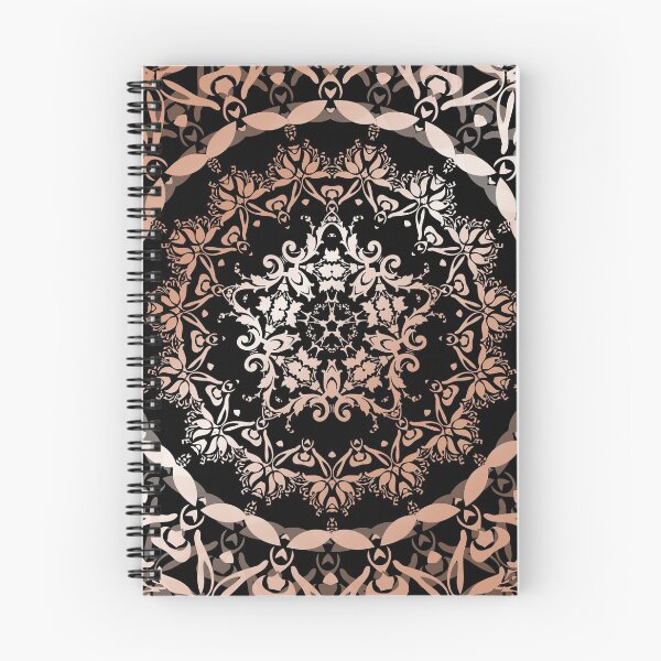 Item preview, Rose Gold Black Damask Mandala Five-Pointed-Star designed and sold by Nina Baydur.