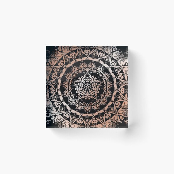 Item preview, Rose Gold Black Damask Mandala Five-Pointed-Star designed and sold by Nina Baydur.
