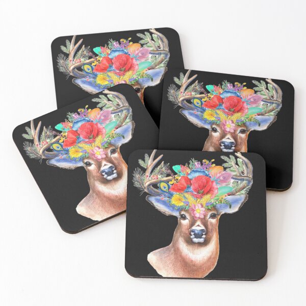 Item preview, A stag with beautiful flowers  designed and sold by gadgetworks1984.