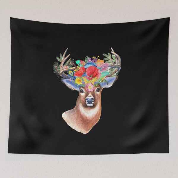 Item preview, A stag with beautiful flowers  designed and sold by gadgetworks1984.