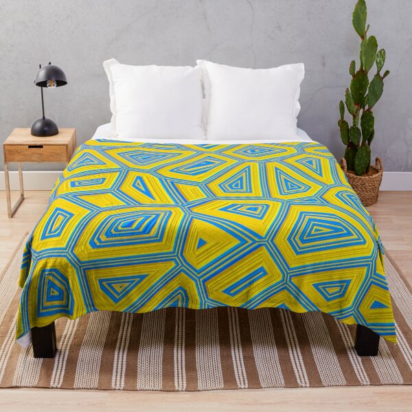 Aperçu de l'œuvre Motif d'art abstrait géométrique bleu jaune créée et vendue par bradm50.