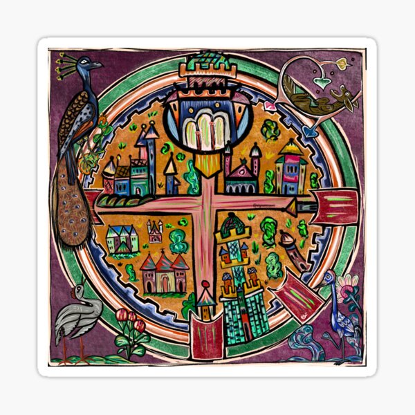 Vista previa del artículo con la obra «Mapa circular», diseñado y vendido por SignumNoemiArt.