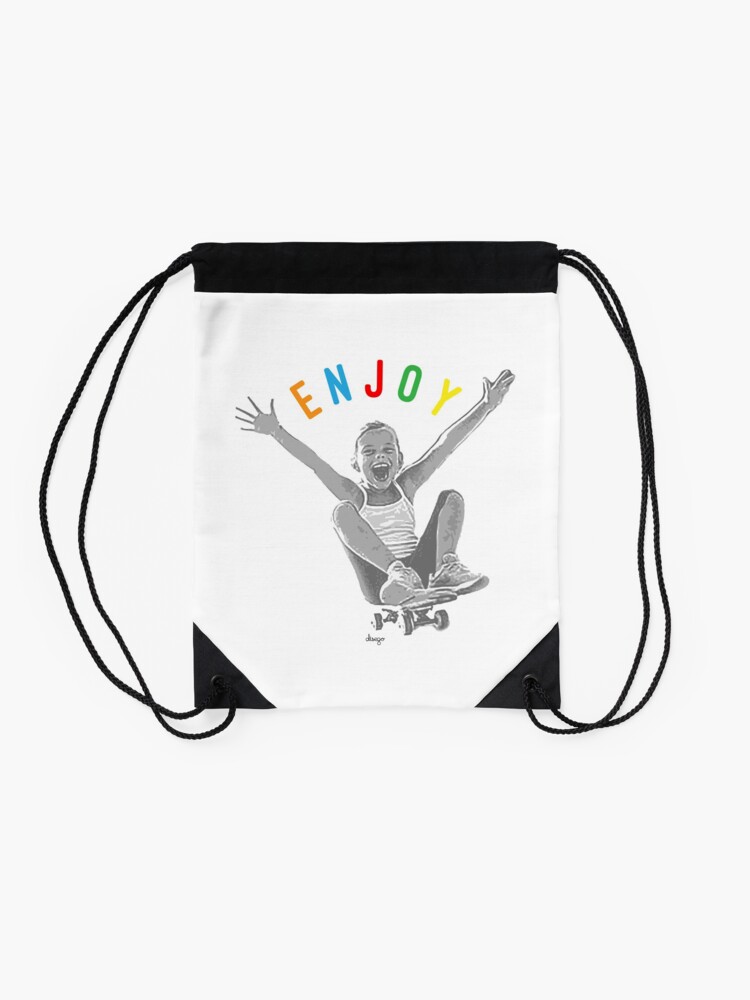 Alternate view of Enjoy design Drawstring Bag