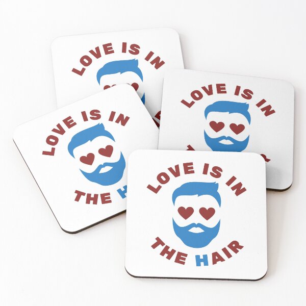 Item preview, Love is in the hair - Men - Funny Text - Pun designed and sold by DrawingBoard.