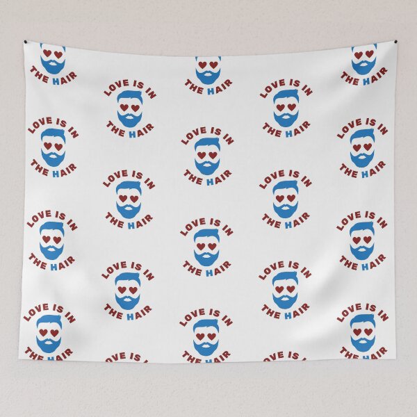 Item preview, Love is in the hair - Men - Funny Text - Pun designed and sold by DrawingBoard.