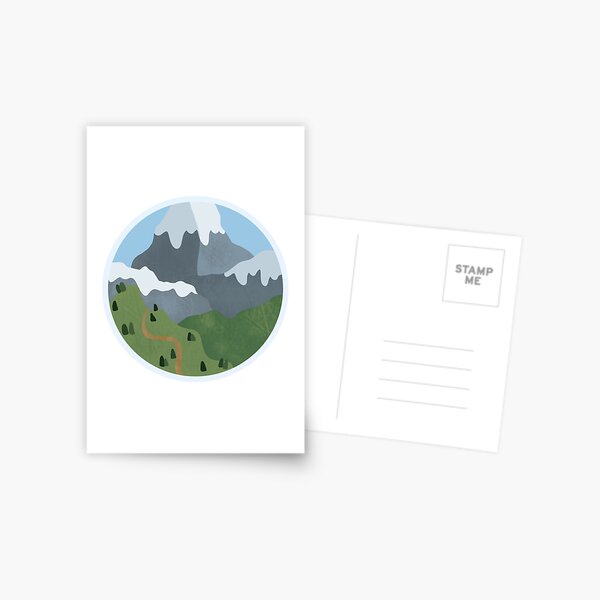 Snowy mountain scene Postcard
