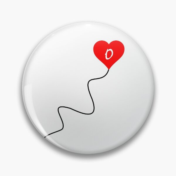 Item preview, Personalised 'O' Brushstroke initial - Cute Asymmetric Red Heart Balloon on a string designed and sold by Deegital18.