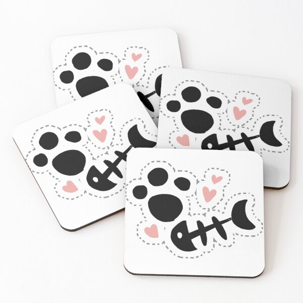 Item preview, Fish bone Cat Paw love designed and sold by Cat2D.