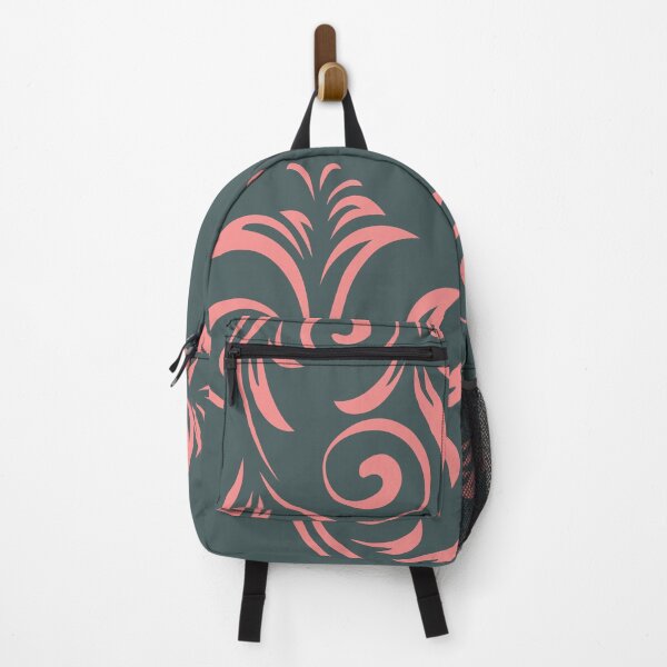 Item preview, Sweet pink floral pattern on very dark grayish cyan background designed and sold by fowons.