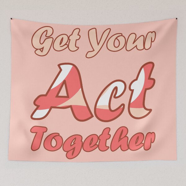 Item preview, Get Your Act Together | Red and Light Pink designed and sold by Qestar.