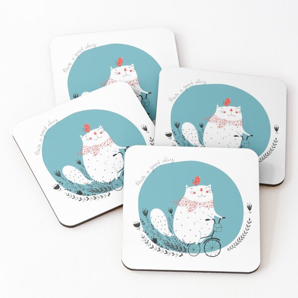 Item preview, Have a Good Day Cat Happy Bycycle designed and sold by Cat2D.