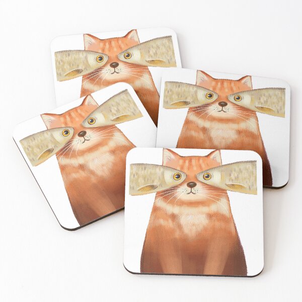 Item preview, Orange Cat with 2 fish eye designed and sold by Cat2D.