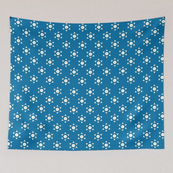 Item preview, Blue and off-white stars repetitive seamless geometric pattern designed and sold by DrawingBoard.