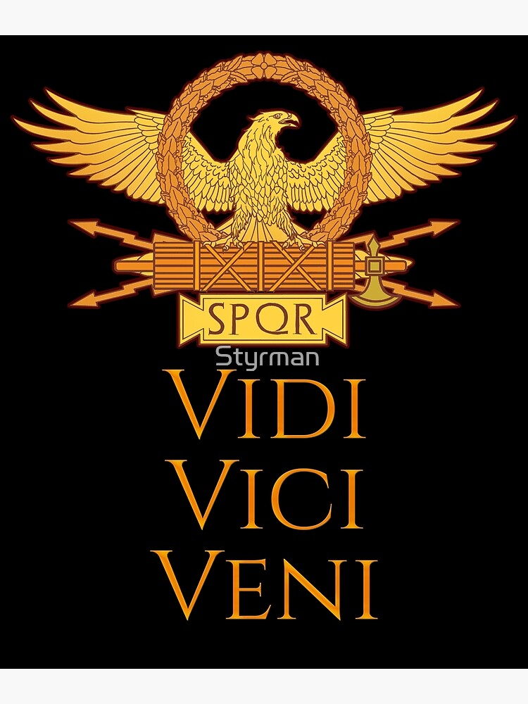 Veni, Vidi, Vici Julius Caesar Quote  Poster for Sale by