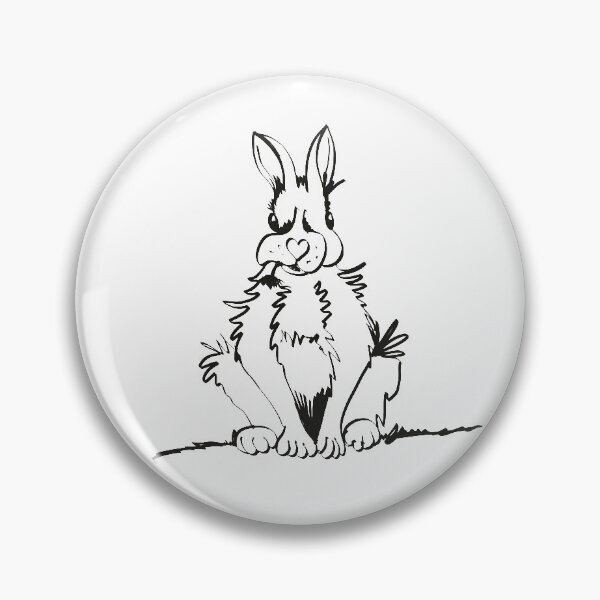 Artikelvorschau, Schwarzweiss-Zeichnung eines Häschens, der einen Löwenzahn isst entworfen und verkauft von Joanne Williams.