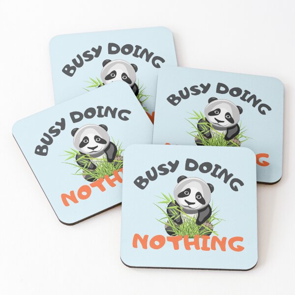 Item preview, BUSY DOING NOTHING PANDA WITH GRASS designed and sold by ARUN VASWANI.