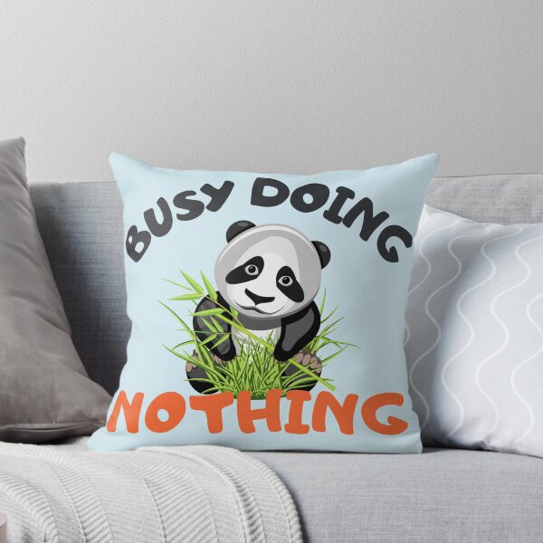 Item preview, BUSY DOING NOTHING PANDA WITH GRASS designed and sold by ARUN VASWANI.