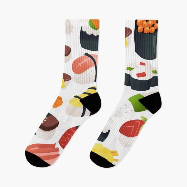Item preview, Cartoon sushi sashimi pattern designed and sold by totallyjamie.