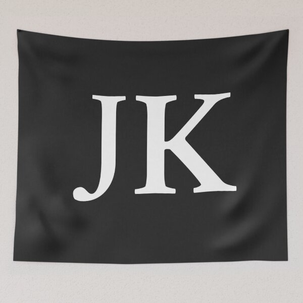 Item preview, Simple black and white JK Initials monogramed designed and sold by Abbara.