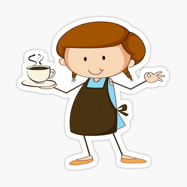 White girl and coffee emoji Sticker