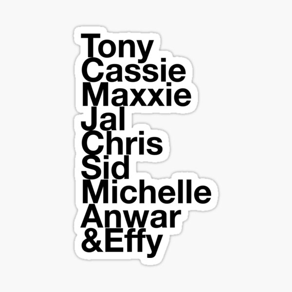 "Skins UK TV Show Generation 1 Names" Sticker for Sale by LeilaCCG
