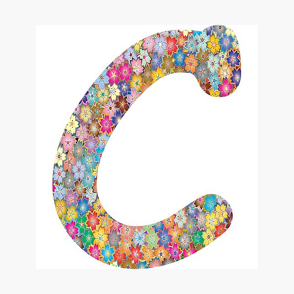 "Letter C Capital Alphabet Colorful Flowers Funny C Gift" Photographic