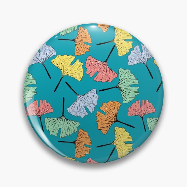 Item preview, Ginkgo leaves pattern on teal background designed and sold by IevaLiART.