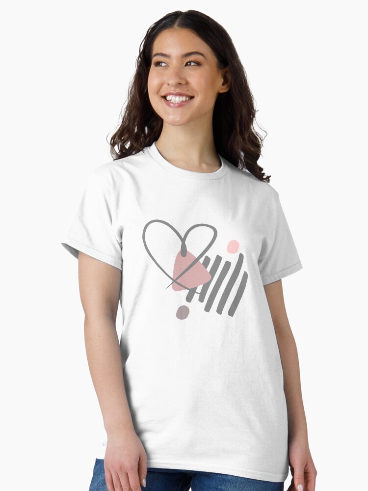Thumbnail 2 of 7, Classic T-Shirt, Pastel Vday Hearts designed and sold by newmariaph.
