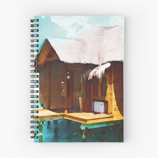 Item preview, Maldives coastal beach hut scene, watercolour effect designed and sold by Gerald Waters.