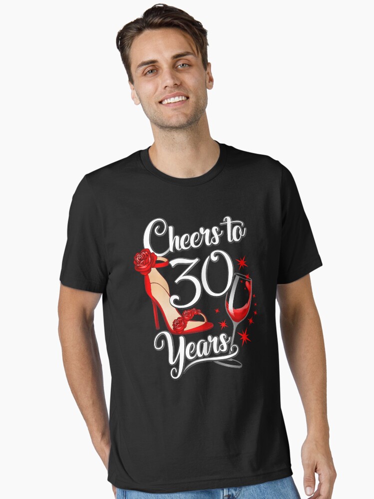 Womens Cheers To 30 Years Tshirt Gift 30th Birthday Gift For Women