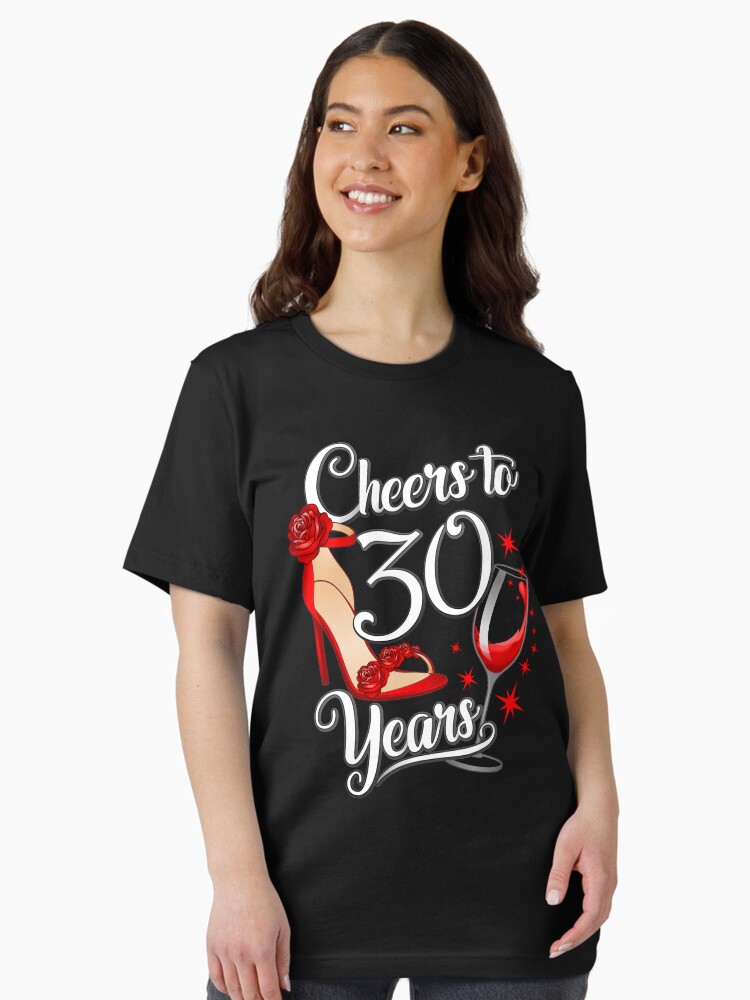 Womens Cheers To 30 Years Tshirt Gift 30th Birthday Gift For Women
