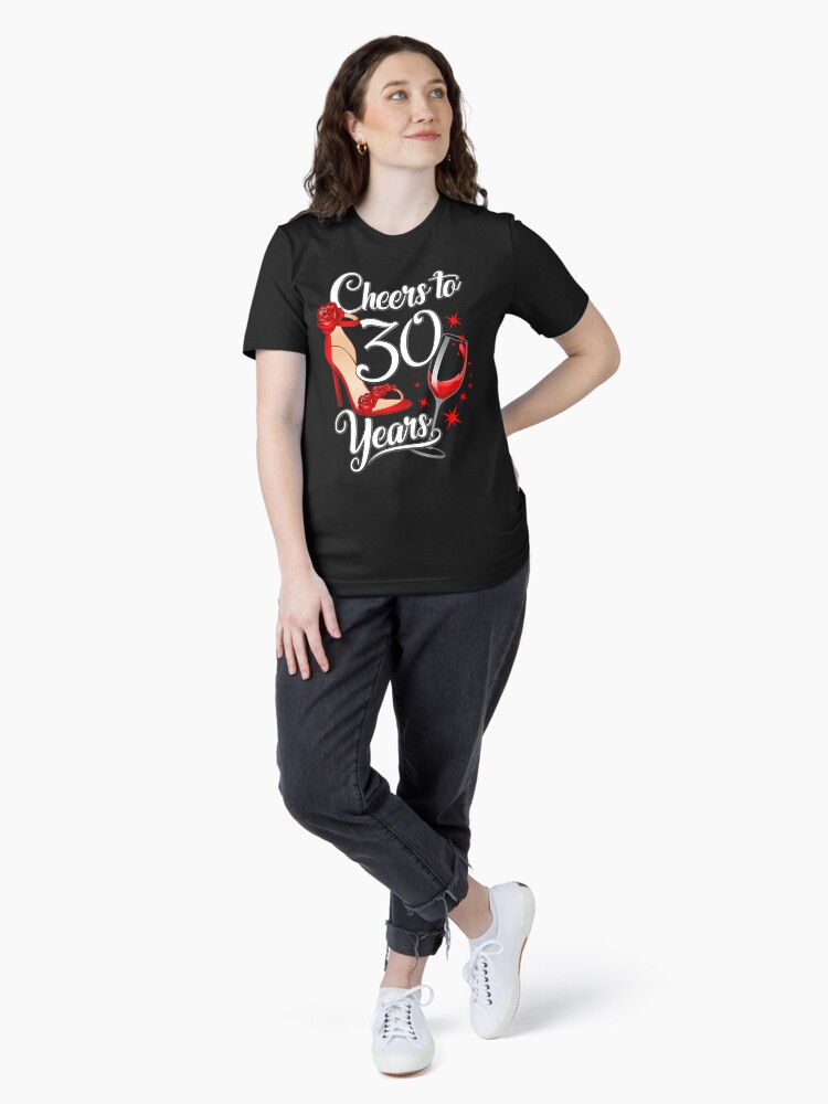 Womens Cheers To 30 Years Tshirt Gift 30th Birthday Gift For Women