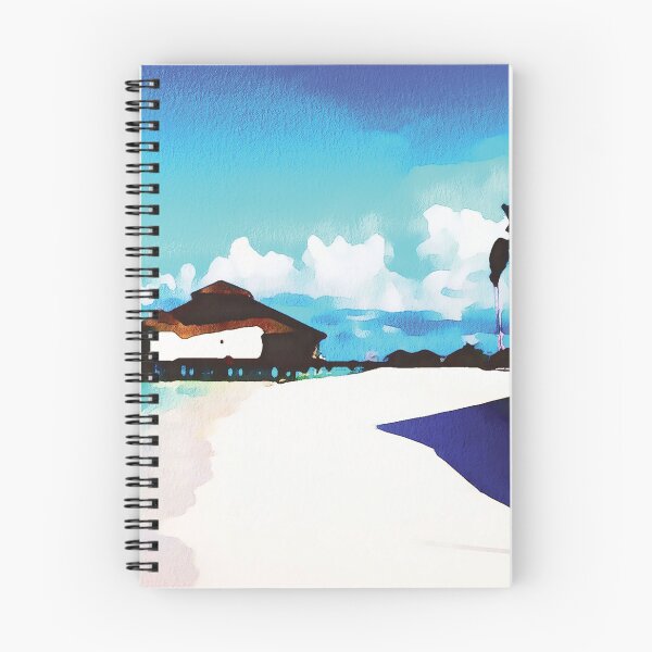 Item preview, Maldives coastal beach hut scene, watercolour effect designed and sold by Gerald Waters.