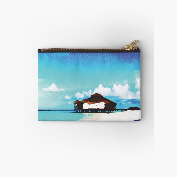 Item preview, Maldives coastal beach hut scene, watercolour effect designed and sold by Gerald Waters.