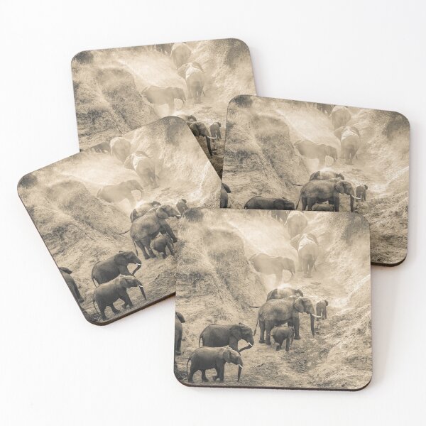 Item preview, Herd of elephants on the steep bank of the Mara River designed and sold by Ingo Gerlach.