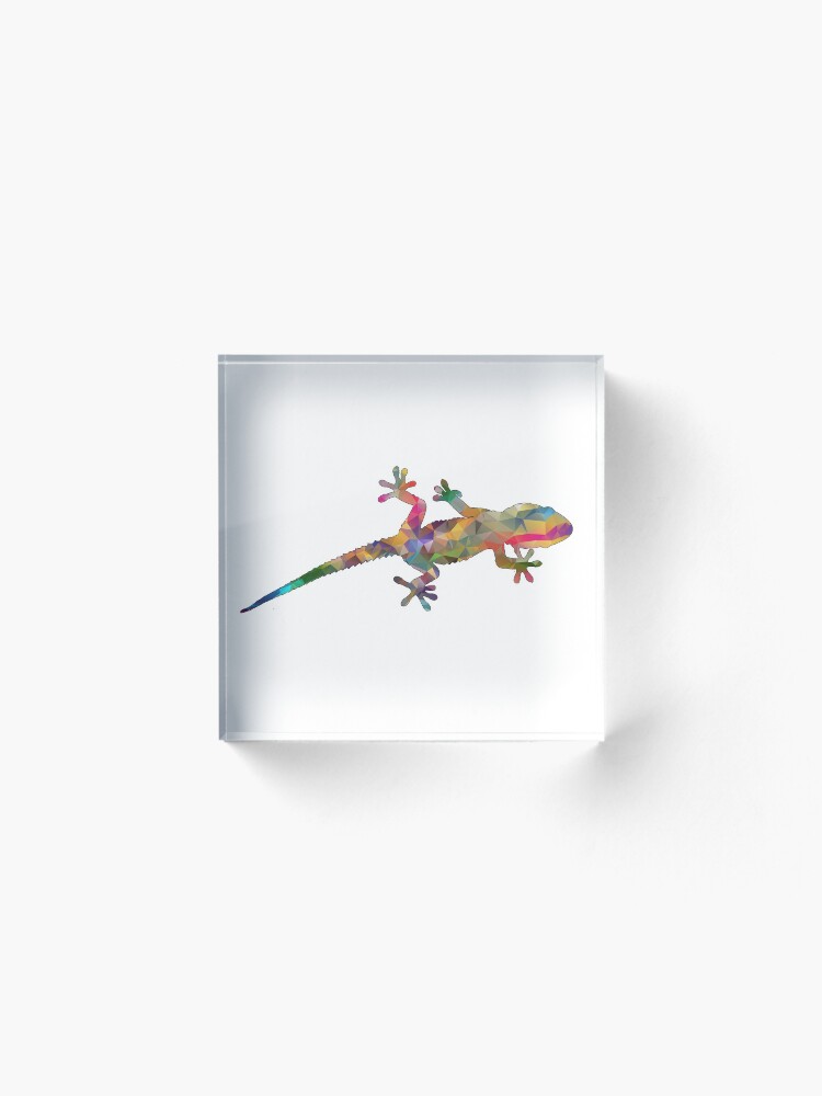 Alternate view of Colourful Gecko Print Acrylic Block