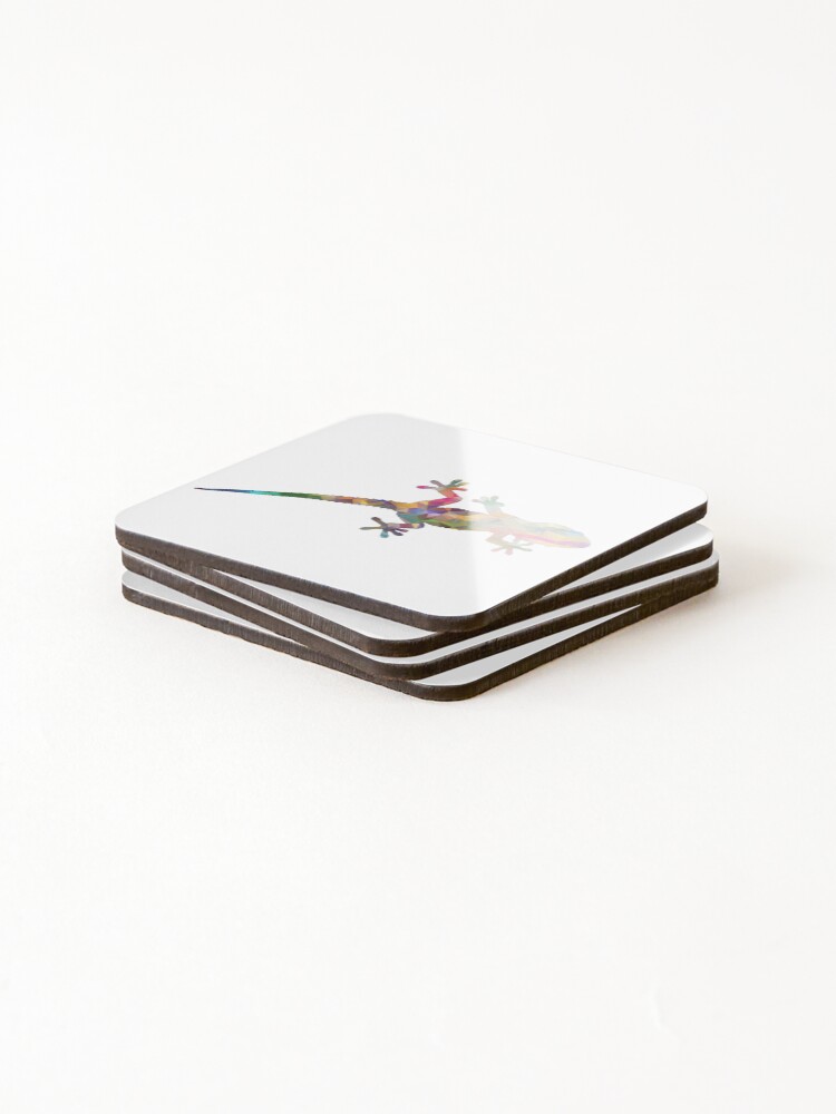 Alternate view of Colourful Gecko Print Coasters (Set of 4)