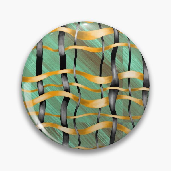 Item preview, Black and golden stripes on textured green and brown background designed and sold by NinaJayasinghe.