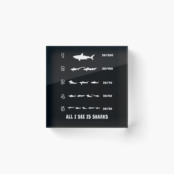 Item preview, 20 20 Shark Vision All I See Is Sharks Shark Eye Chart  designed and sold by lolahomya.