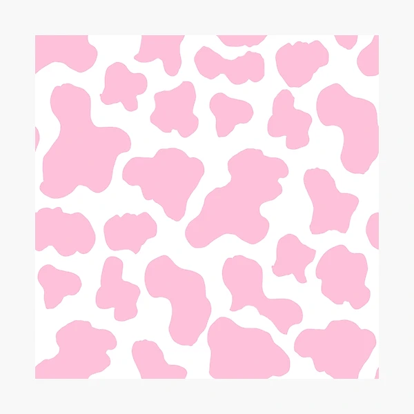 Pink strawberry cow print aesthetic pattern  Photographic Print for Sale  by Andrea Lauren