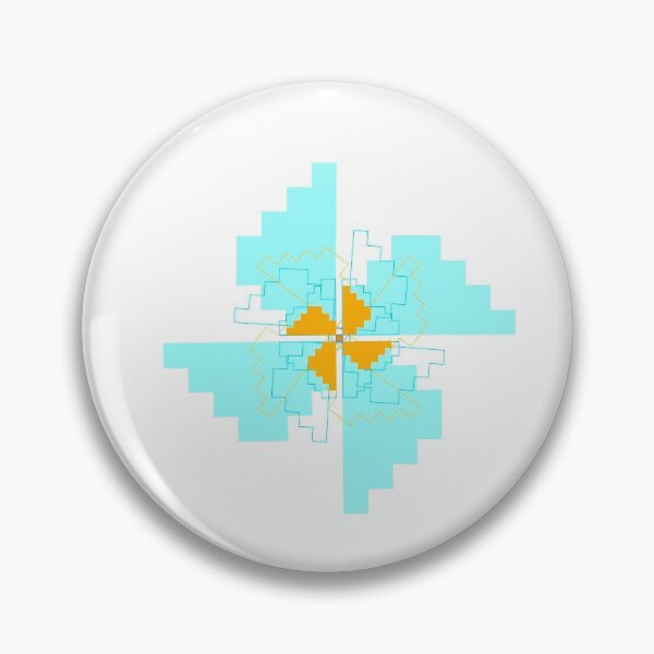 Item preview, Ethnic pattern, geometric game, rotating pattern in gold and blue designed and sold by happyMagenta.