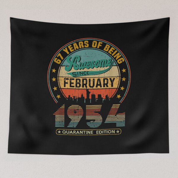 Item preview, Vintage Born February 1954 67th Birthday 67 Years Old Gifts designed and sold by charissamo77.