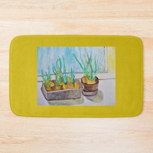 Item preview, Spring onion on kitchen windowsill designed and sold by MartaTerkiewicz.