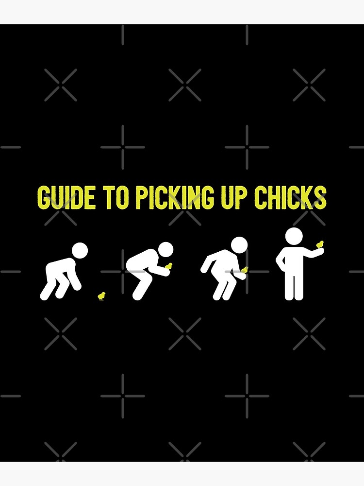 "Guide To Picking Up Chicks Funny Sarcastic Chicken Joke" Poster by